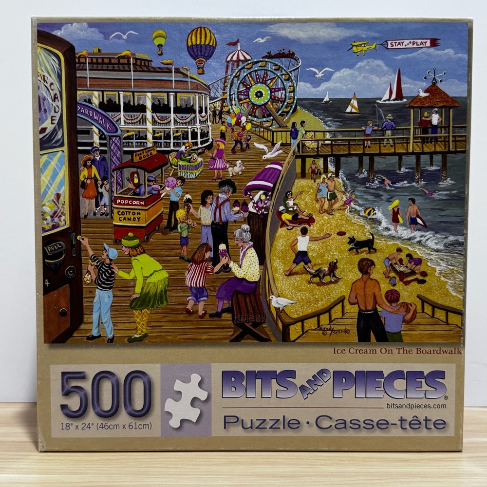 Bits and Pieces Ice Cream On The Boardwalk 500 Piece Jigsaw Puzzle Counted Ckd